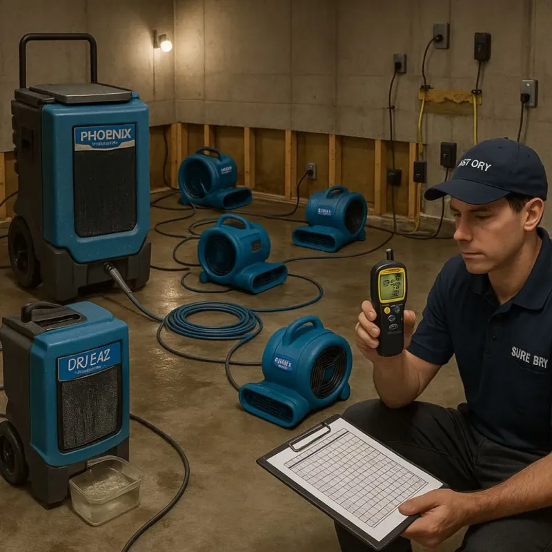 Structural Drying and Dehumidification process in Benton, IL